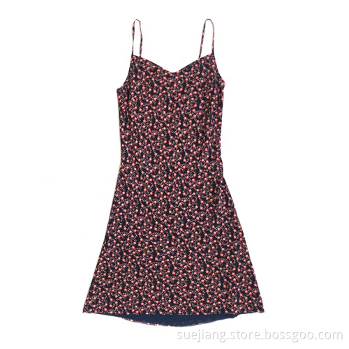 Floral Printed Women Mid Length Knee Sleeveless Dresses